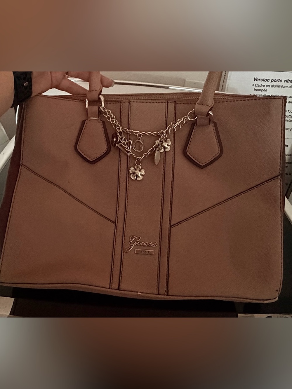 Guess Women's Tote with Charm Chain